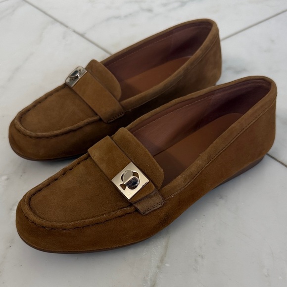 kate spade Shoes - Kate Spade Camellia Tan Suede Leather Driving Shoe Slip On Loafer Women’s 5.5